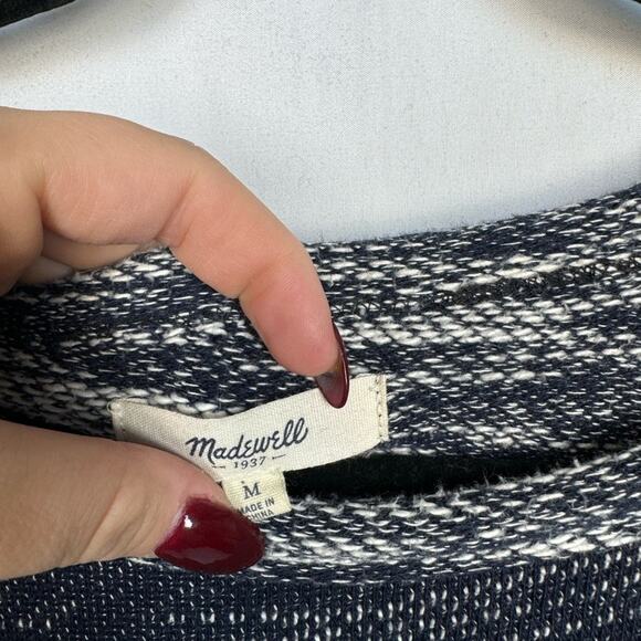 Madewell Navy Knit Short Sleeve Sweater Mini Dress 100% Cotton Women’s Medium - Picture 7 of 12